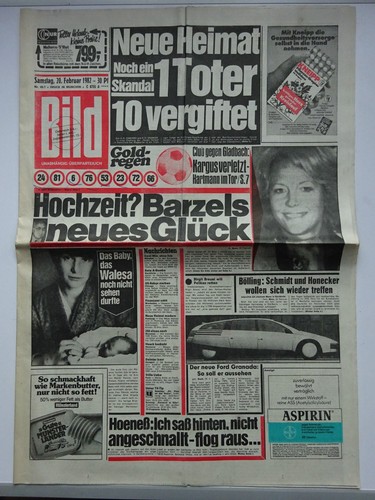 Bild zeitung 1982 - zeitung, 20.2.1982,